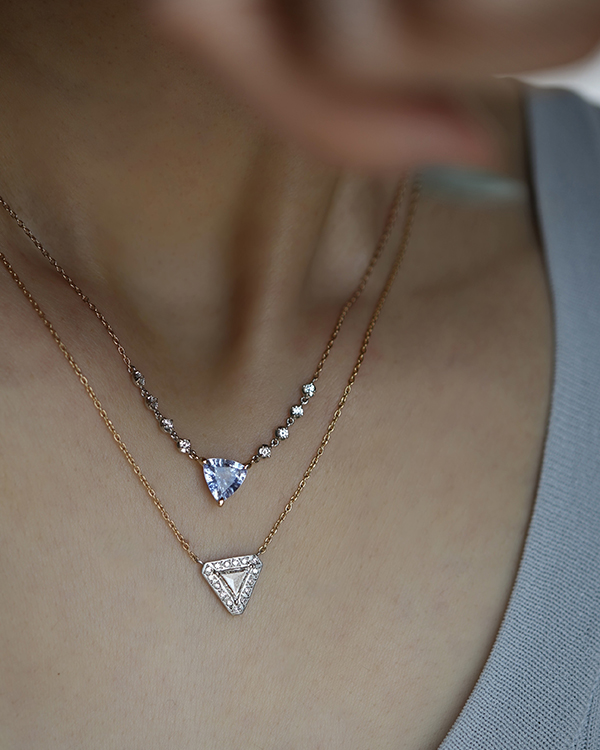 Styling / Aquamarine Triangle Necklace