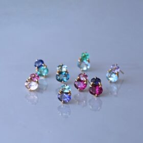 春色のカラフルピアス_アップサイクルジュエリー