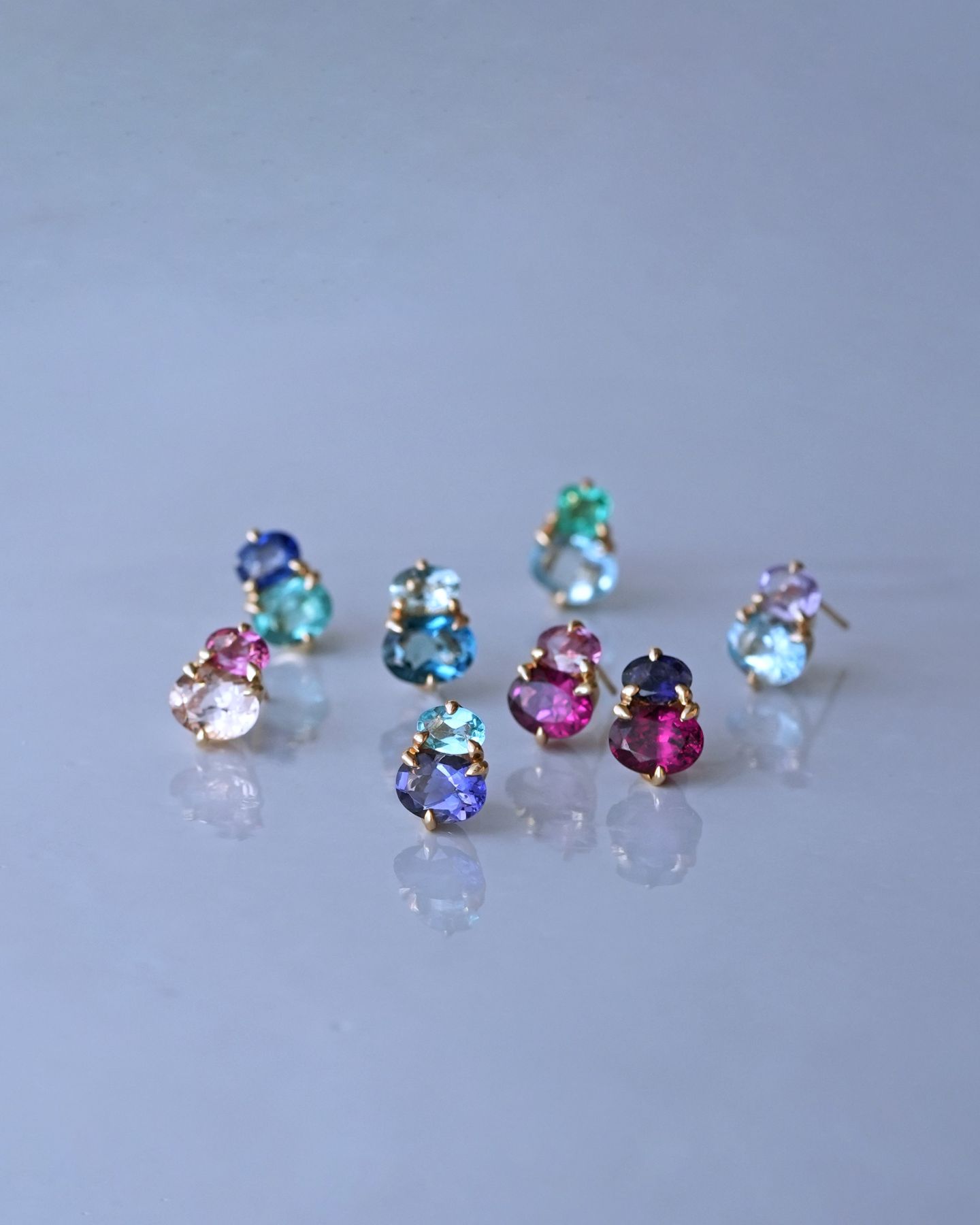 春色のカラフルピアス_アップサイクルジュエリー