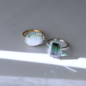 グリーントルマリ_グラデーションリング