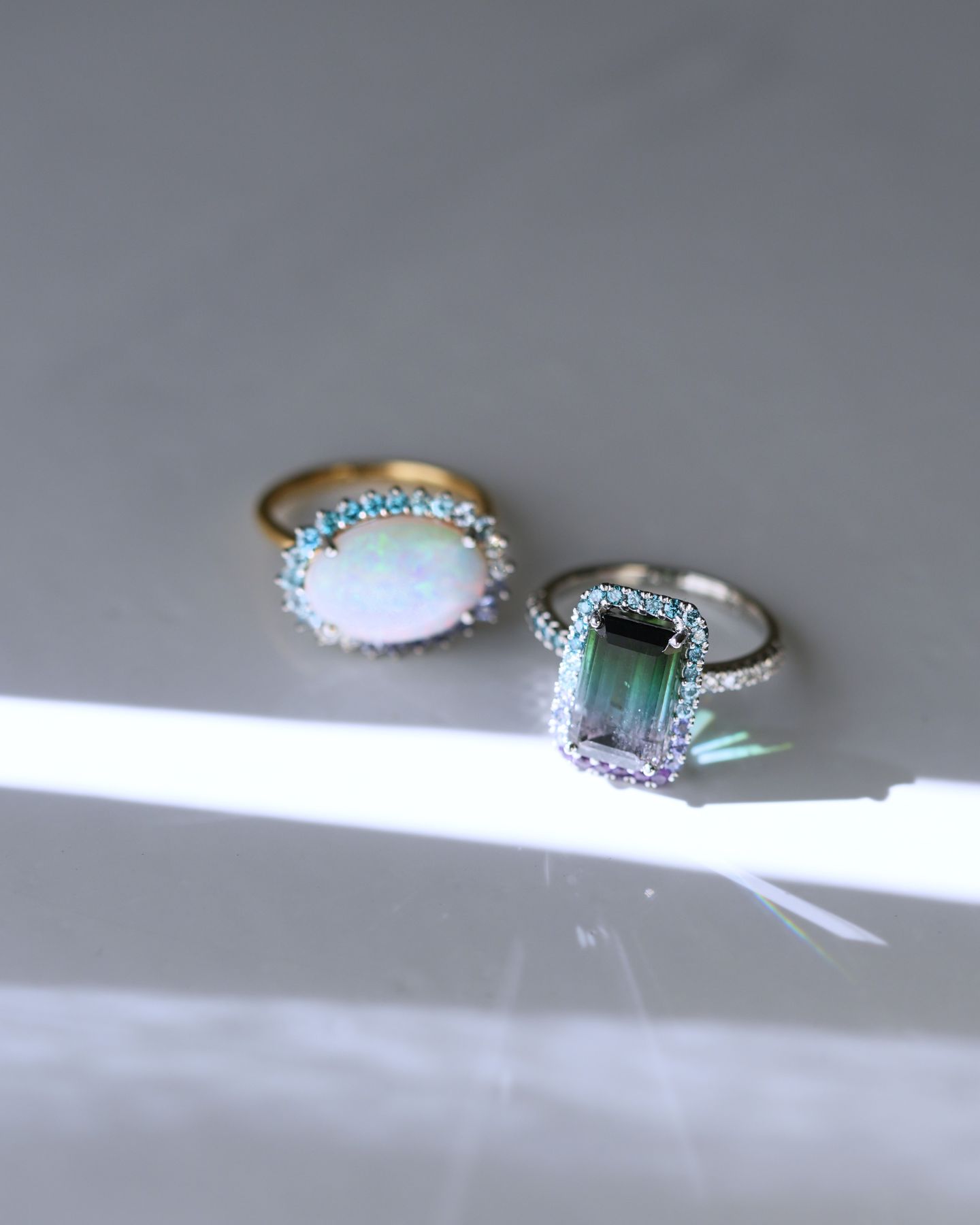 グリーントルマリ_グラデーションリング