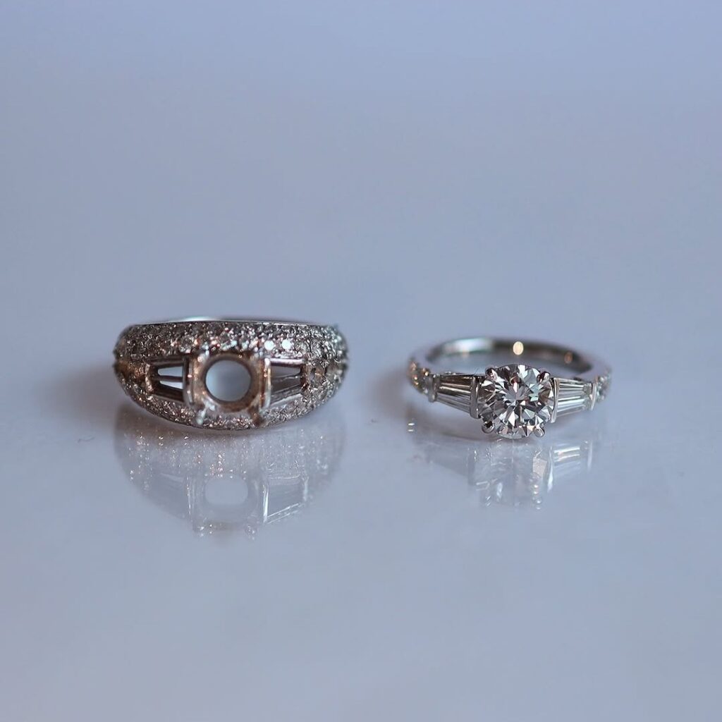 エンゲージリングのダイヤモンドを使ったリモデルジュエリー