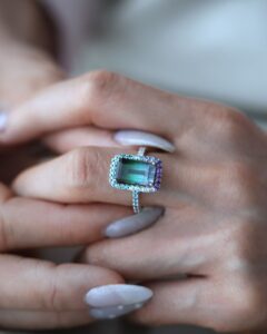 グリーントルマリン_グラデーションリング